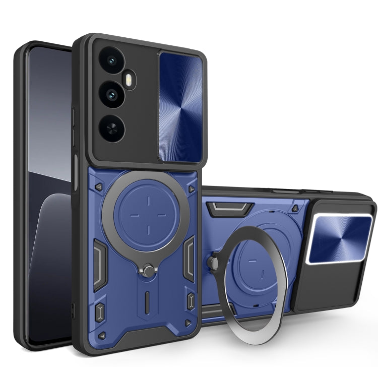 Custodia per telefono con supporto magnetico per camshield scorrevole con texture CD, For Realme 11 4G Global, For Realme 11 5G Global / 11x 5G, For Realme C53 4G / Narzo N53, For Realme C65 4G