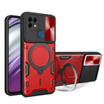 Custodia per telefono con supporto magnetico per camshield scorrevole con texture CD, For Realme C21 / C20 / C11 2021