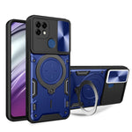 Custodia per telefono con supporto magnetico per camshield scorrevole con texture CD, For Realme C21 / C20 / C11 2021