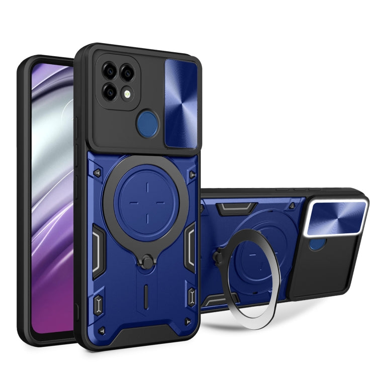 Custodia per telefono con supporto magnetico per camshield scorrevole con texture CD, For Realme C21 / C20 / C11 2021