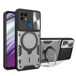 Custodia per telefono con supporto magnetico per camshield scorrevole con texture CD, For Realme C21 / C20 / C11 2021