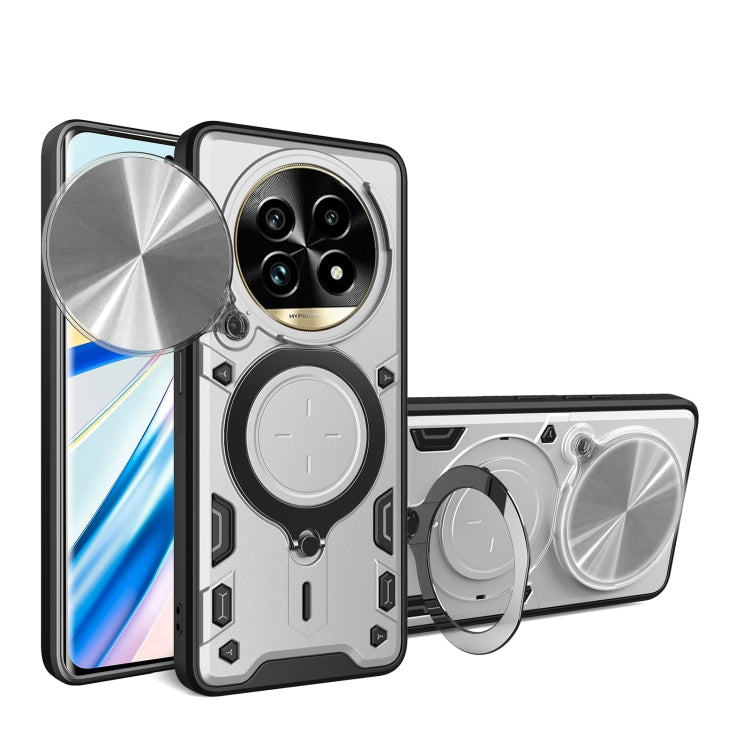 Custodia per telefono con supporto magnetico per camshield scorrevole con texture CD, For Realme P3 Ultra 5G India, For Realme 14 Pro+ 5G, For Realme C75 4G / 14x 5G Global, For Realme 13 Pro 5G / 13 Pro+ 5G