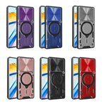 Custodia per telefono con supporto magnetico per camshield scorrevole con texture CD, For Realme C61 / C63, For Realme GT 6T, For Realme 12 5G Global, For Realme 12 Pro / 12 Pro+ / 12+