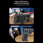 Custodia per telefono con supporto magnetico per camshield scorrevole con texture CD, For Realme C61 / C63, For Realme GT 6T, For Realme 12 5G Global, For Realme 12 Pro / 12 Pro+ / 12+