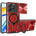 Custodia per telefono con supporto magnetico per camshield scorrevole con texture CD, For Realme C61 / C63, For Realme GT 6T, For Realme 12 5G Global, For Realme 12 Pro / 12 Pro+ / 12+