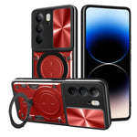 Custodia per telefono con supporto magnetico per camshield scorrevole con texture CD, For Realme P3 Ultra 5G India, For Realme 14 Pro+ 5G, For Realme C75 4G / 14x 5G Global, For Realme 13 Pro 5G / 13 Pro+ 5G