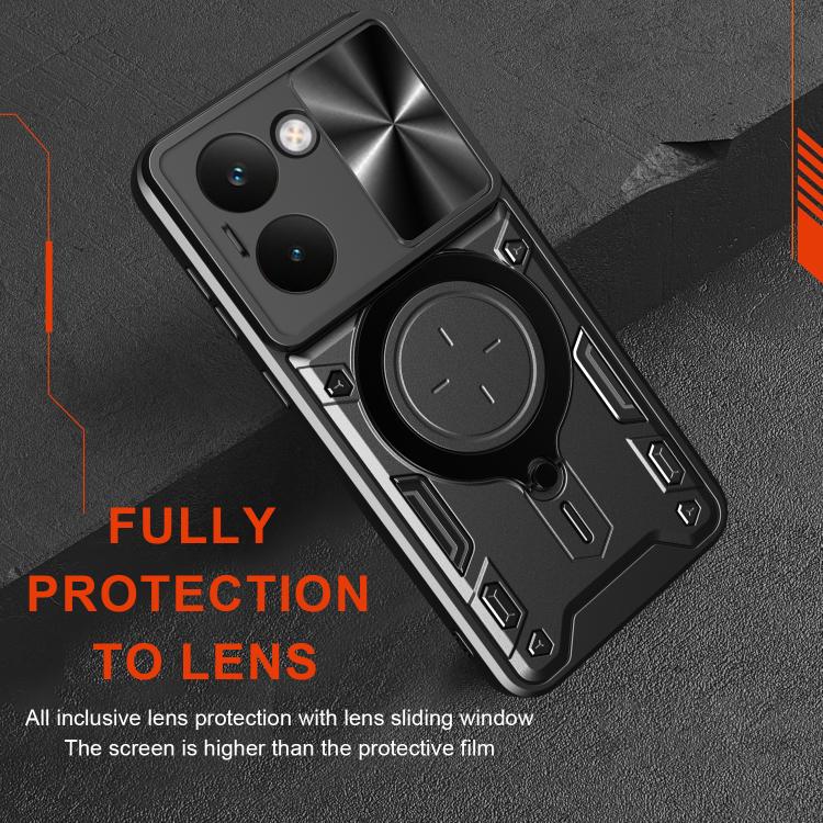 Custodia per telefono con supporto magnetico per camshield scorrevole con texture CD, For Realme P3 Ultra 5G India, For Realme 14 Pro+ 5G, For Realme C75 4G / 14x 5G Global, For Realme 13 Pro 5G / 13 Pro+ 5G