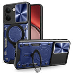 Custodia per telefono con supporto magnetico per camshield scorrevole con texture CD, For Realme P3 Ultra 5G India, For Realme 14 Pro+ 5G, For Realme C75 4G / 14x 5G Global, For Realme 13 Pro 5G / 13 Pro+ 5G