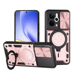 Custodia per telefono con supporto magnetico per camshield scorrevole con texture CD, For Realme P4 Power 5G, For Realme 16 Pro / 16 Pro+ 5G, For Realme 15x 5G, For Realme P3 5G / 14 5G Global
