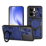 Custodia per telefono con supporto magnetico per camshield scorrevole con texture CD, For Realme P4 Power 5G, For Realme 16 Pro / 16 Pro+ 5G, For Realme 15x 5G, For Realme P3 5G / 14 5G Global