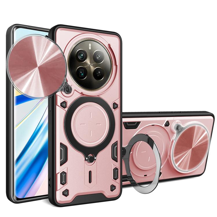 Custodia per telefono con supporto magnetico per camshield scorrevole con texture CD, For Realme C61 / C63, For Realme GT 6T, For Realme 12 5G Global, For Realme 12 Pro / 12 Pro+ / 12+