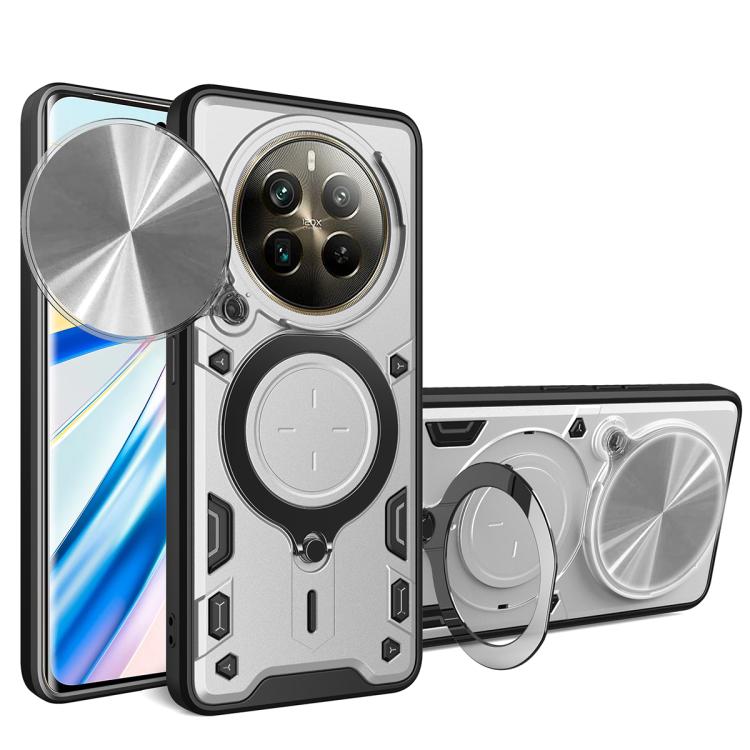 Custodia per telefono con supporto magnetico per camshield scorrevole con texture CD, For Realme C61 / C63, For Realme GT 6T, For Realme 12 5G Global, For Realme 12 Pro / 12 Pro+ / 12+