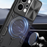 Custodia per telefono con supporto magnetico per camshield scorrevole con texture CD, For Realme P4 Power 5G, For Realme 16 Pro / 16 Pro+ 5G, For Realme 15x 5G, For Realme P3 5G / 14 5G Global