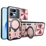 Custodia per telefono con supporto magnetico per camshield scorrevole con texture CD, For Realme P4 Power 5G, For Realme 16 Pro / 16 Pro+ 5G, For Realme 15x 5G, For Realme P3 5G / 14 5G Global