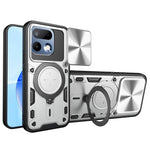 Custodia per telefono con supporto magnetico per camshield scorrevole con texture CD, For Realme P4 Power 5G, For Realme 16 Pro / 16 Pro+ 5G, For Realme 15x 5G, For Realme P3 5G / 14 5G Global
