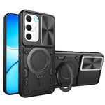 Custodia per telefono con supporto magnetico per camshield scorrevole con texture CD, For Realme P4 Power 5G, For Realme 16 Pro / 16 Pro+ 5G, For Realme 15x 5G, For Realme P3 5G / 14 5G Global