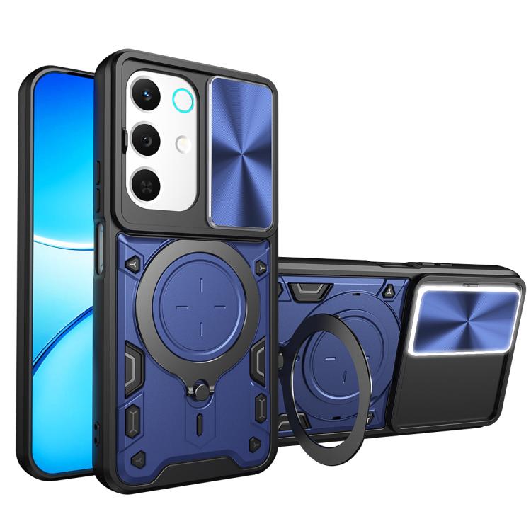 Custodia per telefono con supporto magnetico per camshield scorrevole con texture CD, For Realme P4 Power 5G, For Realme 16 Pro / 16 Pro+ 5G, For Realme 15x 5G, For Realme P3 5G / 14 5G Global