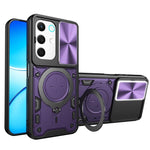 Custodia per telefono con supporto magnetico per camshield scorrevole con texture CD, For Realme P4 Power 5G, For Realme 16 Pro / 16 Pro+ 5G, For Realme 15x 5G, For Realme P3 5G / 14 5G Global