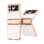 Custodia pieghevole in pelle con cerniera per Galaxy Z Flip4
