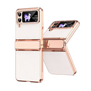 Custodia pieghevole in pelle con cerniera per Galaxy Z Flip4