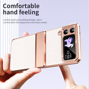 Custodia pieghevole in pelle con cerniera per Galaxy Z Flip4