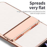 Custodia pieghevole in pelle con cerniera per Galaxy Z Flip4