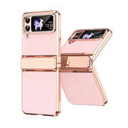 Custodia pieghevole in pelle con cerniera per Galaxy Z Flip4