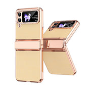 Custodia pieghevole in pelle con cerniera per Galaxy Z Flip4