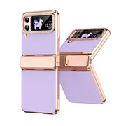 Custodia pieghevole in pelle con cerniera per Galaxy Z Flip4