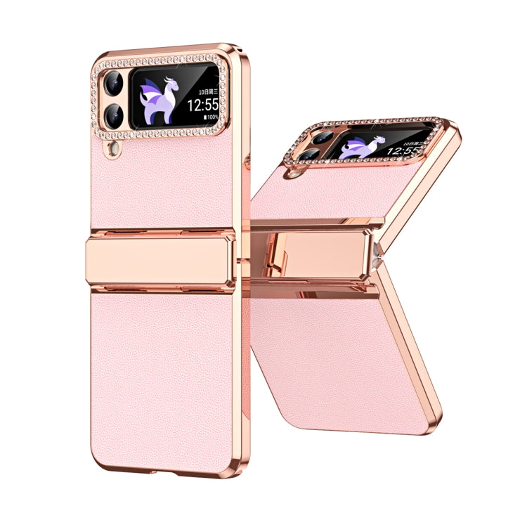 Custodia pieghevole in pelle con cerniera per Galaxy Z Flip4