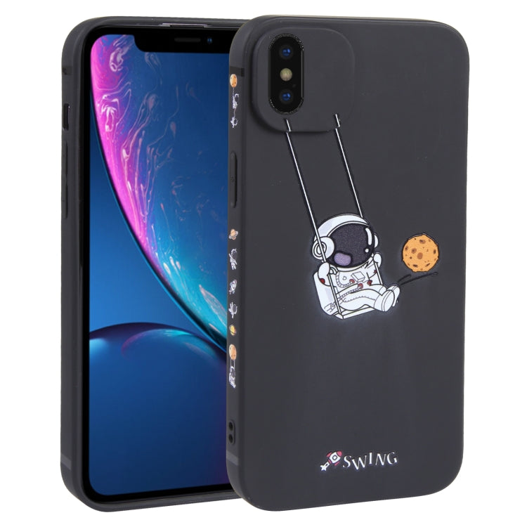 Custodia TPU con motivo astronauta per iPhone XS XR 8 Plus