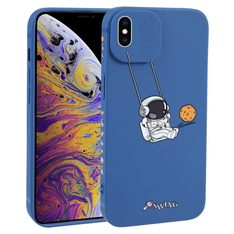 Custodia TPU con motivo astronauta per iPhone XS XR 8 Plus