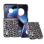 ABEEL Custodia per telefono leopardata con bordo nero, For Motorola Razr 50, For Motorola Razr 40, For Motorola Razr 40 Ultra