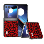 ABEEL Custodia per telefono leopardata con bordo nero, For Motorola Razr 50, For Motorola Razr 40, For Motorola Razr 40 Ultra
