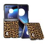 ABEEL Custodia per telefono leopardata con bordo nero, For Motorola Razr 50, For Motorola Razr 40, For Motorola Razr 40 Ultra