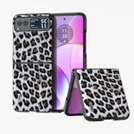 ABEEL Custodia per telefono leopardata con bordo nero, For Motorola Razr 50, For Motorola Razr 40, For Motorola Razr 40 Ultra