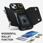 Custodia con cerniera e cordicella per iPhone 14