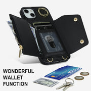 Custodia per iPhone 14 con cerniera e cordicella