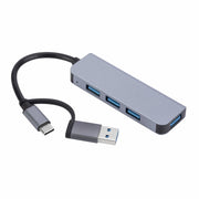 2301 4 in 1 Adattatore HUB per docking station multifunzione da USB+USB-C/Tipo-C a USB, 2301