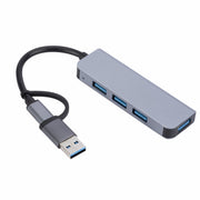 2301 4 in 1 Adattatore HUB per docking station multifunzione da USB+USB-C/Tipo-C a USB, 2301