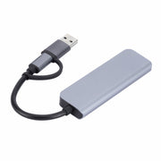 2301 4 in 1 Adattatore HUB per docking station multifunzione da USB+USB-C/Tipo-C a USB, 2301