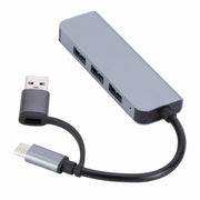 2301 4 in 1 Adattatore HUB per docking station multifunzione da USB+USB-C/Tipo-C a USB, 2301