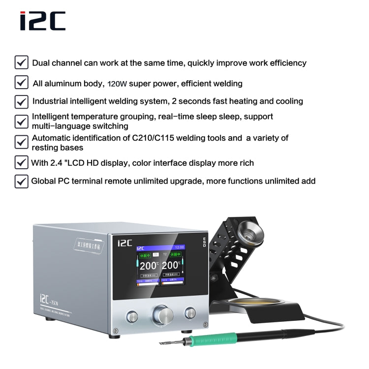 Stazione di saldatura doppia intelligente i2C 3SCN con base RS100, A Set, B Set