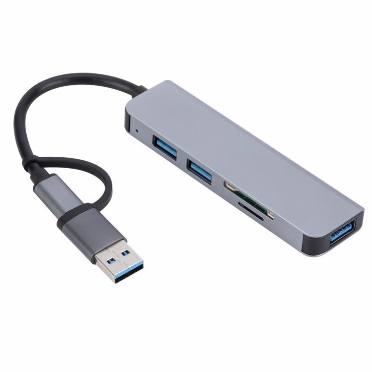 Adattatore HUB 5 in 1 USB-C a USB con lettore SD e TF