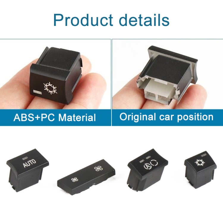 Per BMW Serie 1 / Serie 3 / X1 / X3 Pulsante interruttore pannello climatizzatore per auto con guida a sinistra, Air Volume Key Without OFF, Air Volume Key With OFF, AUTO Key, A Key, Snow Key