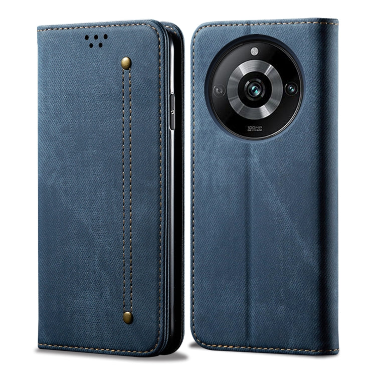 Custodia per telefono in pelle Flip Texture denim, For Realme GT5 Pro, For Realme 11 5G Global / 11x, For Realme 11 Pro / 11 Pro+, For Realme C65 4G, For Realme 10 Pro+