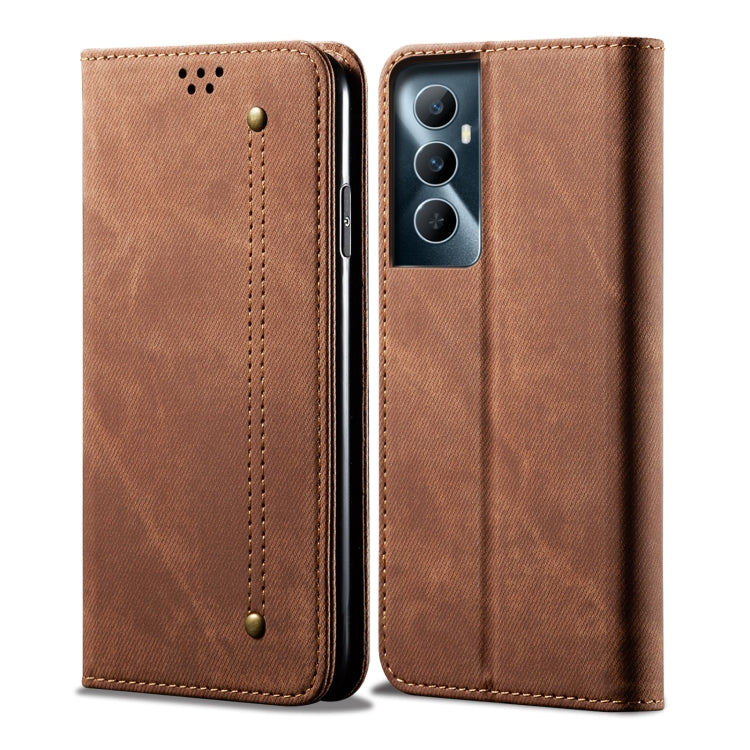 Custodia per telefono in pelle Flip Texture denim, For Realme GT5 Pro, For Realme 11 5G Global / 11x, For Realme 11 Pro / 11 Pro+, For Realme C65 4G, For Realme 10 Pro+
