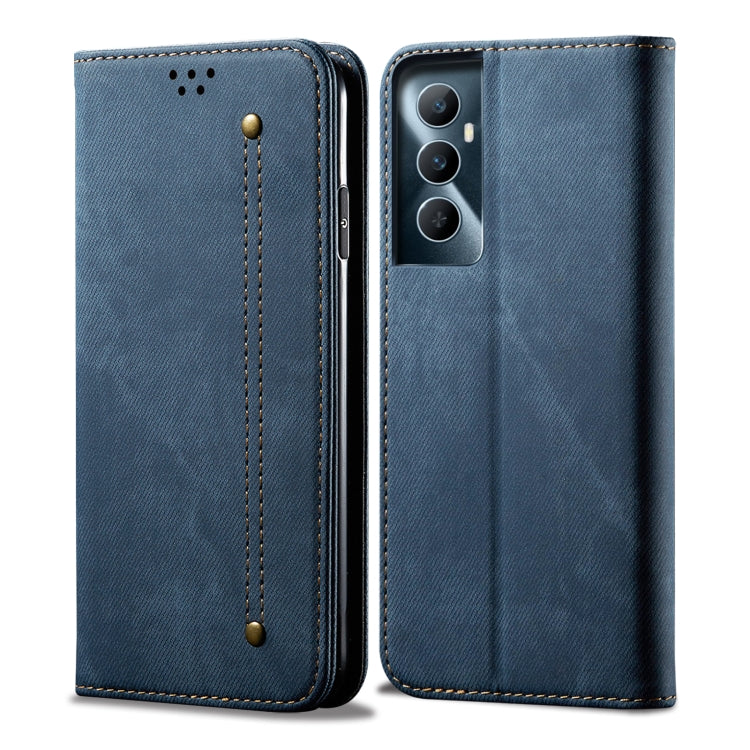 Custodia per telefono in pelle Flip Texture denim, For Realme GT5 Pro, For Realme 11 5G Global / 11x, For Realme 11 Pro / 11 Pro+, For Realme C65 4G, For Realme 10 Pro+