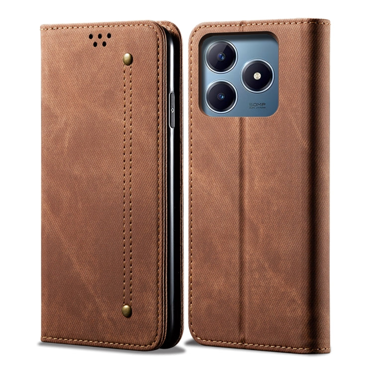 Custodia per telefono in pelle Flip Texture denim, For Realme Note 60 4G / C61 4G, For Realme 13 Pro 5G Global, For Realme GT 6T 5G Global, For Realme GT 6 5G Global, For Realme C63 / C61, For Realme 12 Pro / 12 Pro+