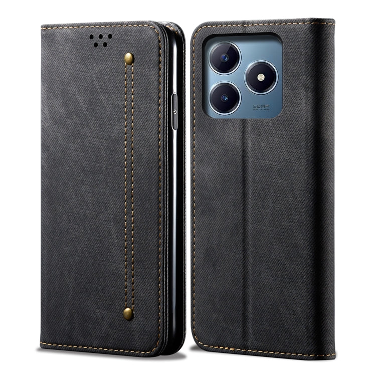 Custodia per telefono in pelle Flip Texture denim, For Realme Note 60 4G / C61 4G, For Realme 13 Pro 5G Global, For Realme GT 6T 5G Global, For Realme GT 6 5G Global, For Realme C63 / C61, For Realme 12 Pro / 12 Pro+